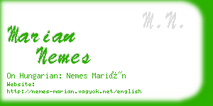 marian nemes business card